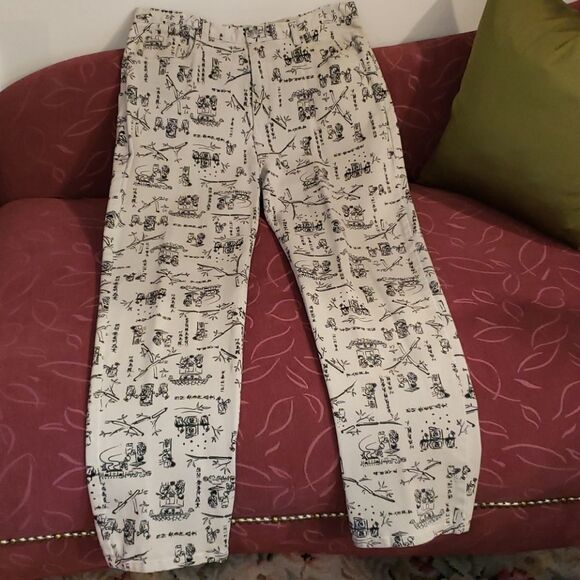 Chico's Design Tan with Black Print Jeans - Picture 1 of 8